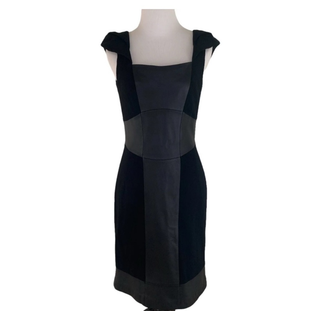Antonio Melani 100% Leather Patch Dress